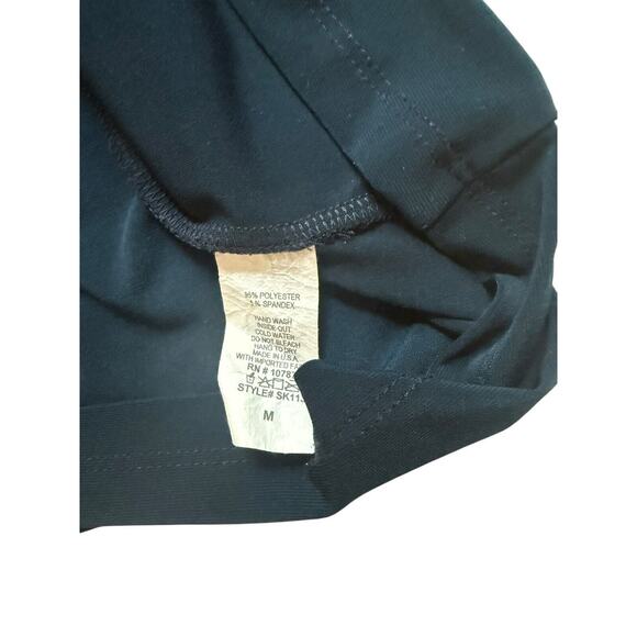 Sun Kim Jersey Draping Navy Blue Dress‎ Pleating on Back Pockets Medium - Picture 4 of 6